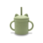Silicone cup with handles and straw